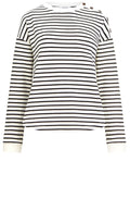 Stripe Rib Button Detail Sweater
