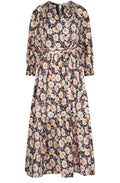 Sunflower Print Organic Belted Dress