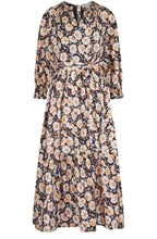 Sunflower Print Organic Belted Dress