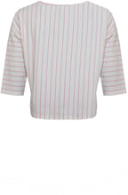 White Blossom Stripe Pocket Sleeved Top