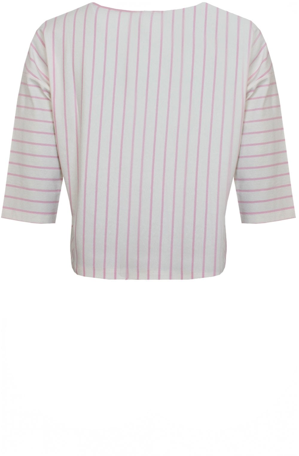 White Blossom Stripe Pocket Sleeved Top