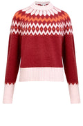 Wine Winter Pattern Crew Neck Jumper