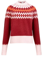 Wine Winter Pattern Crew Neck Jumper