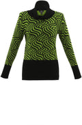 Green and Black Marbled Roll neck Jumper