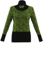 Green and Black Marbled Roll neck Jumper