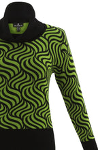 Green and Black Marbled Roll neck Jumper