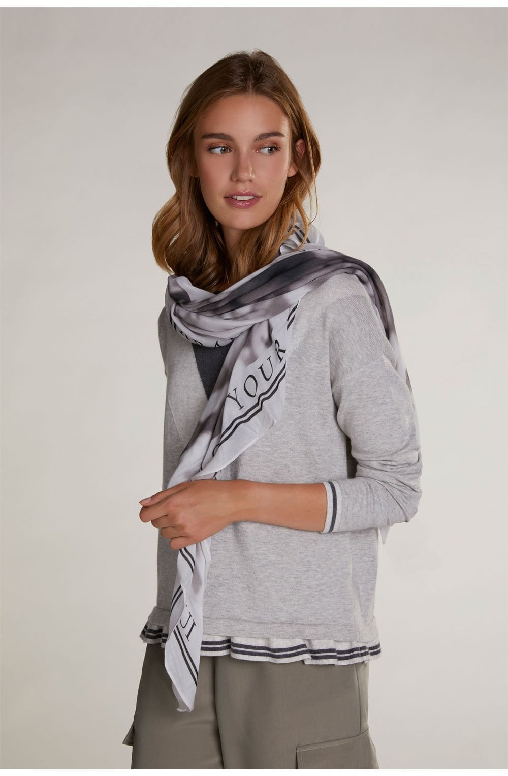 Grey & Black Oui Design Scarf