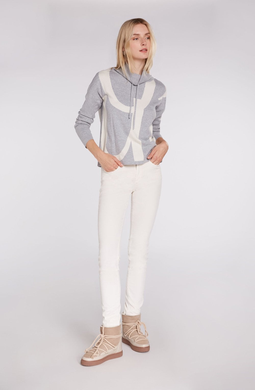 Grey & Cream Oui Jumper