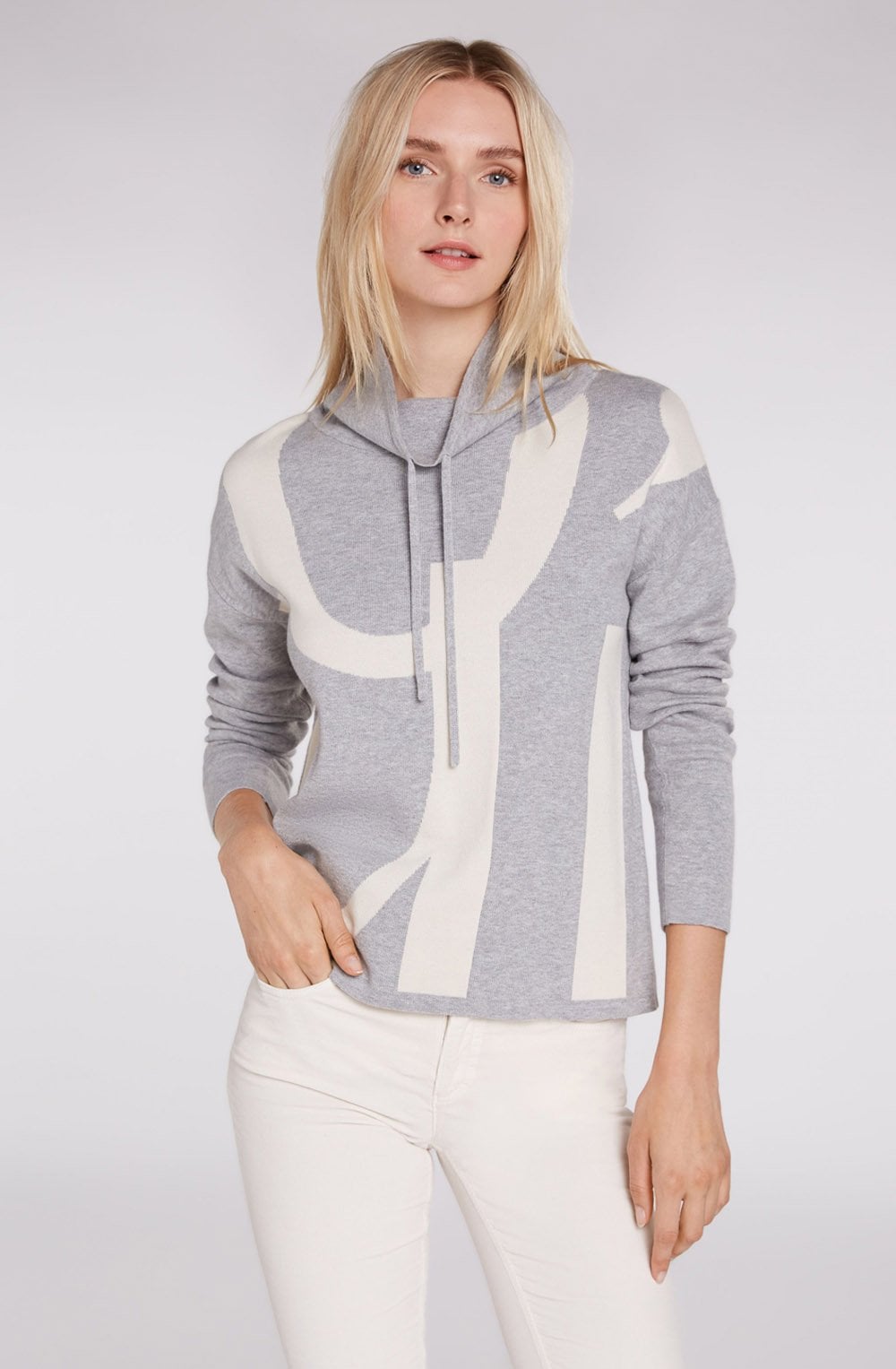 Grey & Cream Oui Jumper