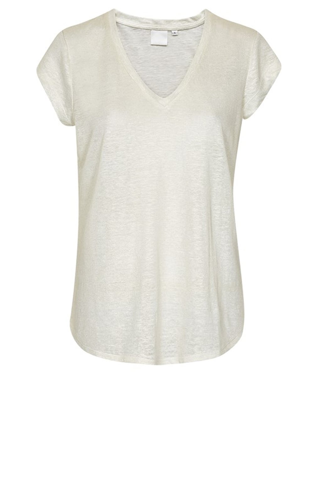 Beige Linen Jersey Top