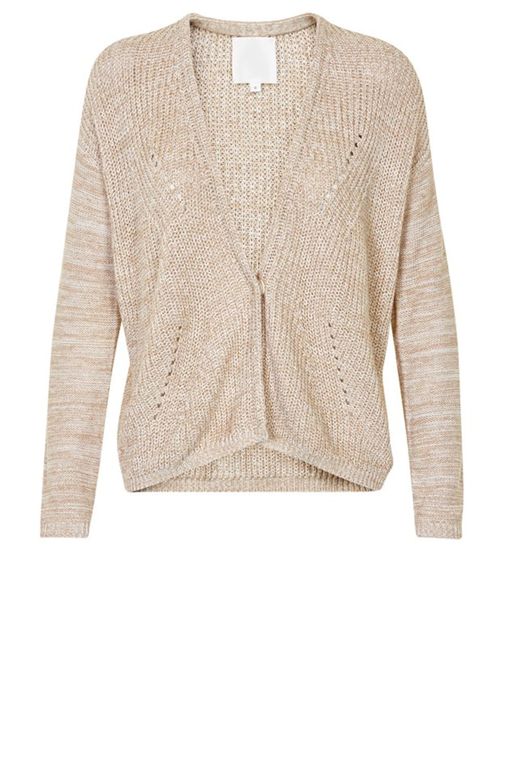 Beige Mixed Knit Cardigan