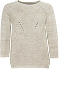 Beige Mixed Knit Sweater