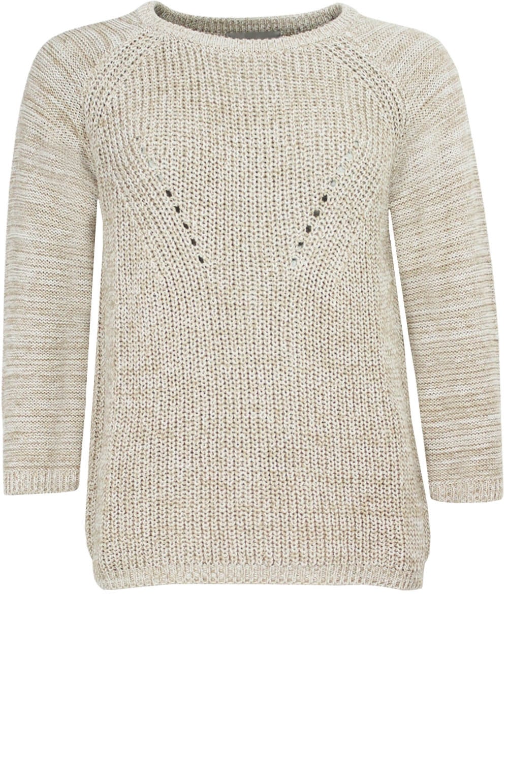 Beige Mixed Knit Sweater