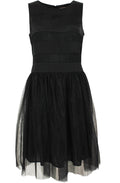 Black Lace Detailed Skater Dress