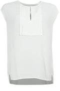 Cream Pleated Front Top