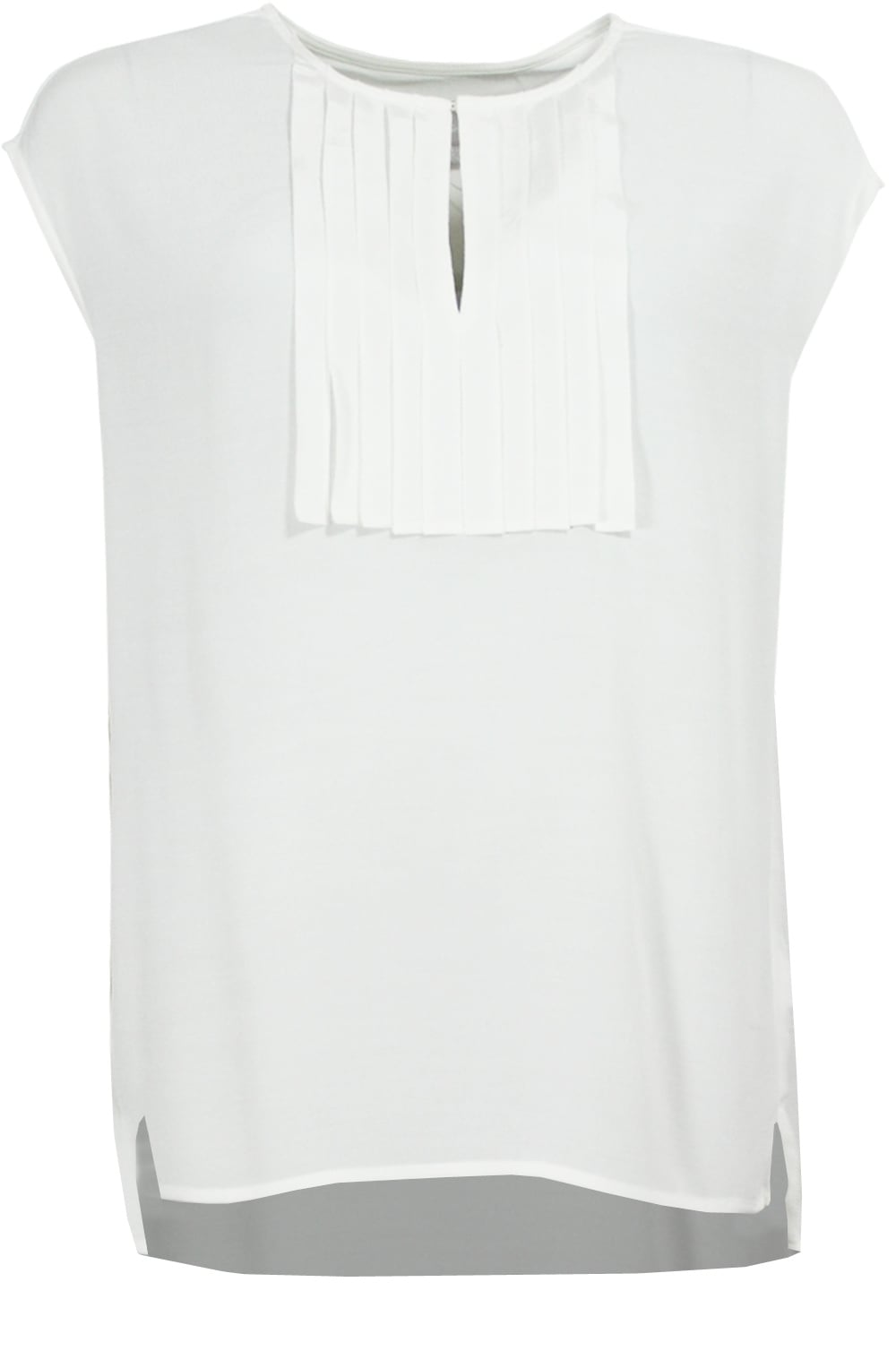 Cream Pleated Front Top