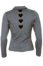Jacket cutaway with embroidered pockets grey melange