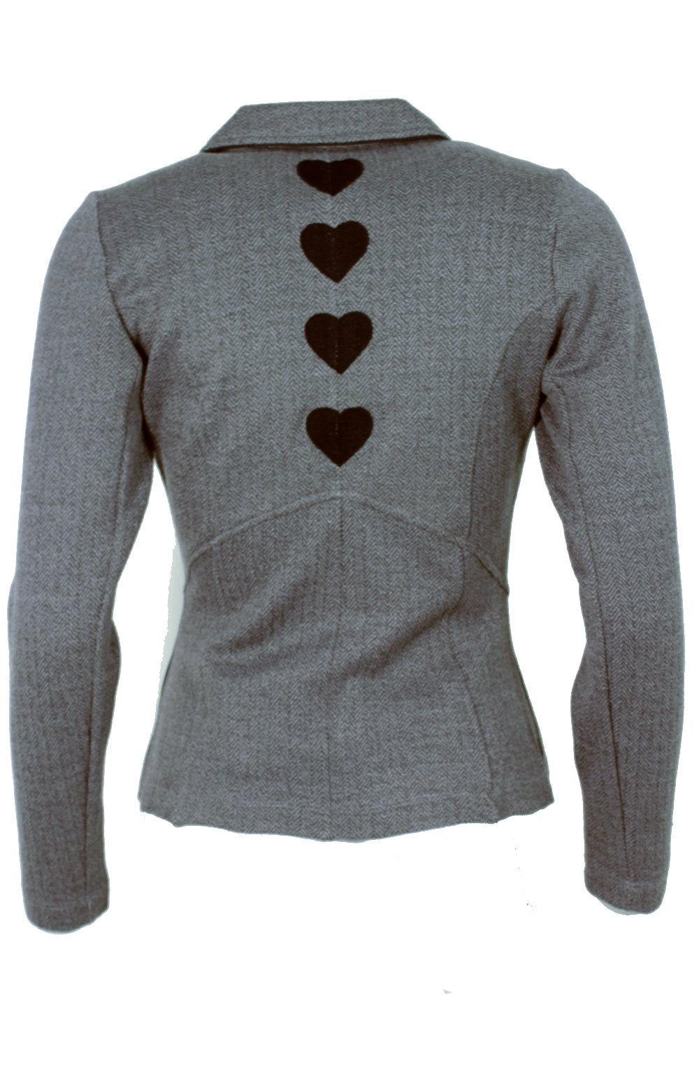Jacket cutaway with embroidered pockets grey melange