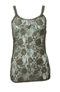 Khaki green lace top