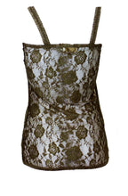 Khaki green lace top