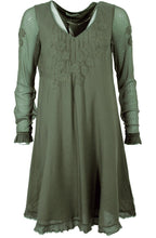 Khaki green loose fit dress
