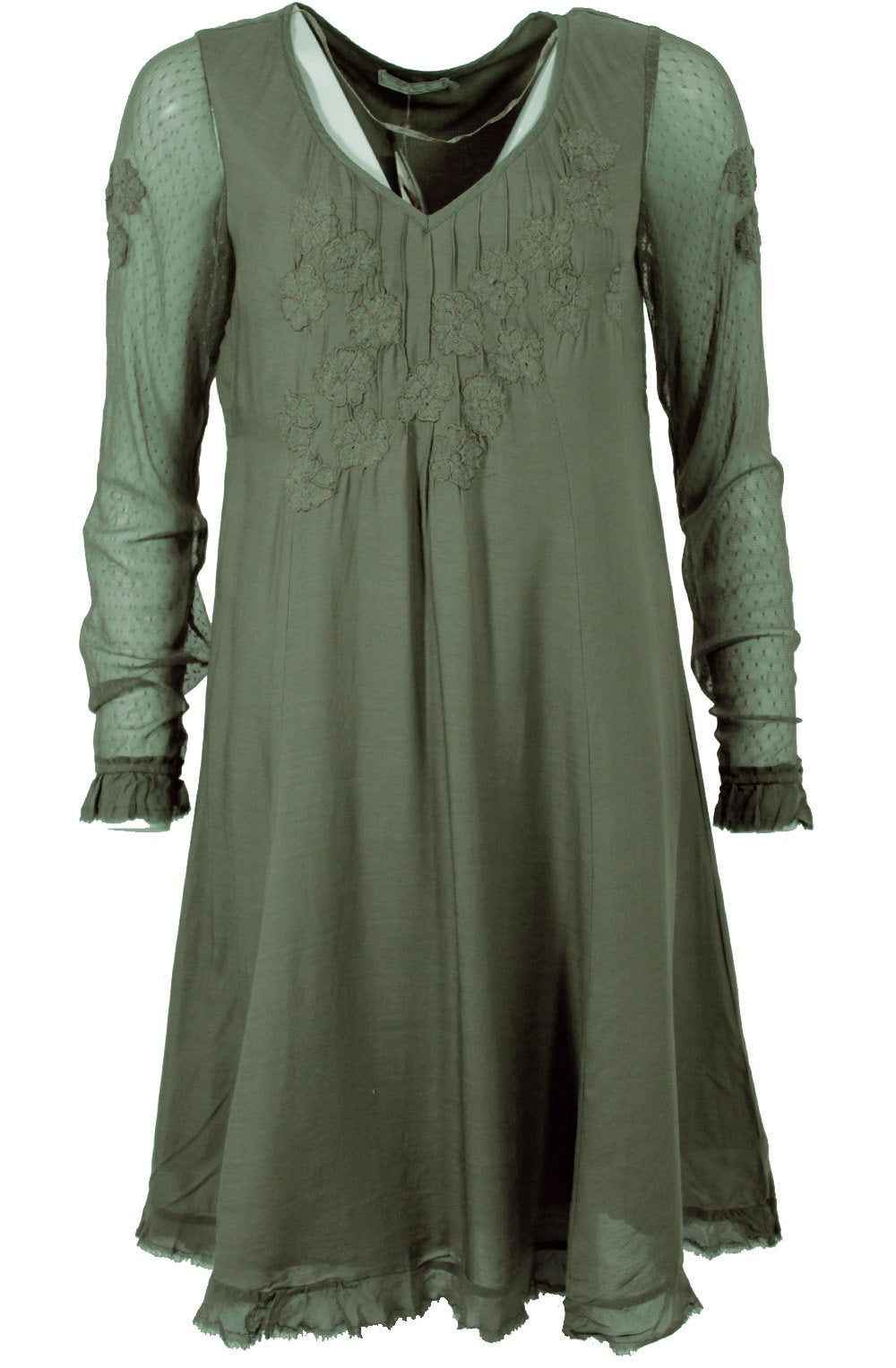 Khaki green loose fit dress