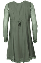 Khaki green loose fit dress
