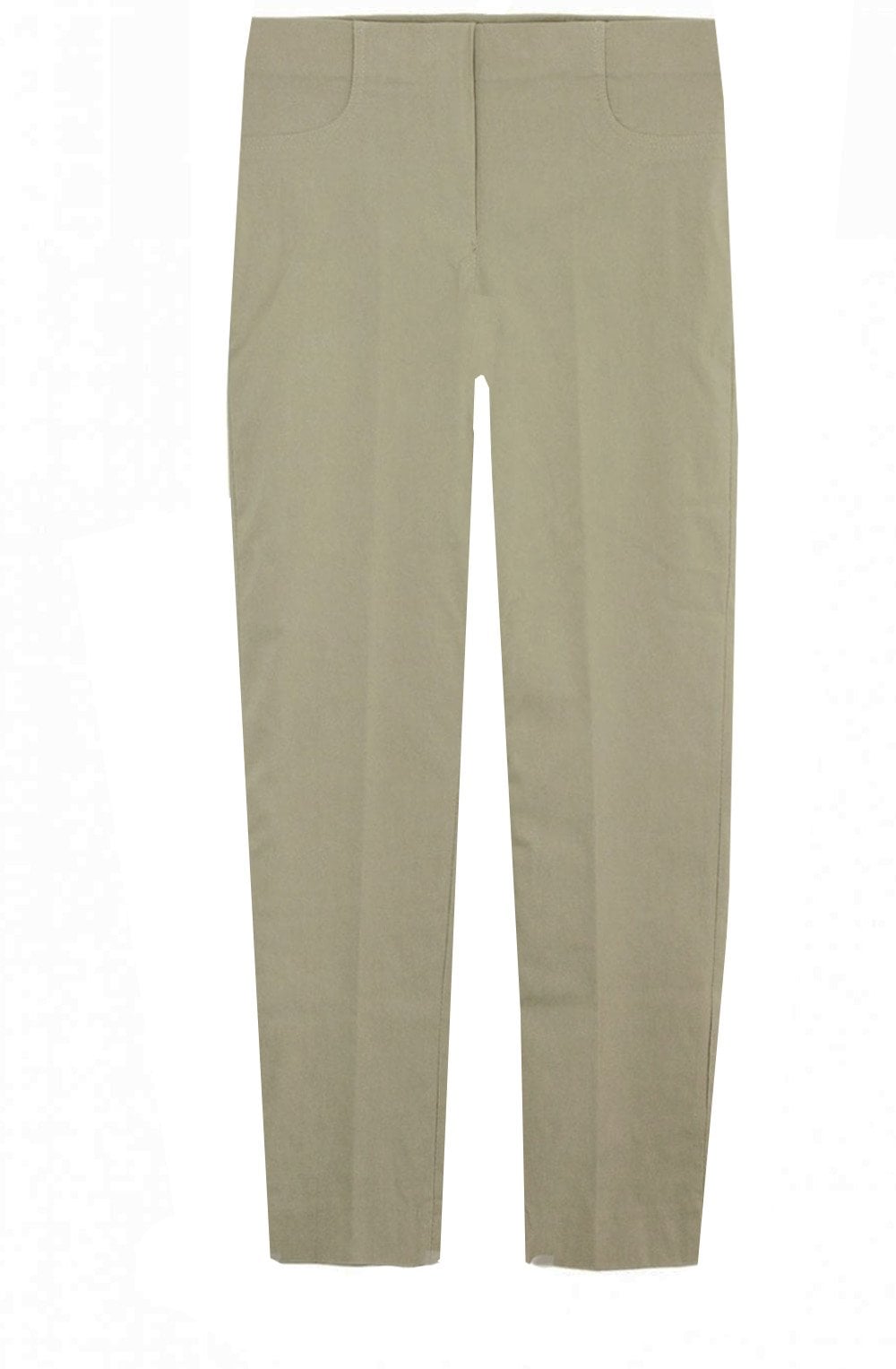 Beige Slim Leg Cropped Trousers