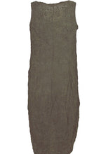 Crushed Effect Khaki Dress