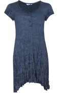 Indigo Crushed Effect Tunic