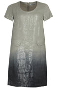 Metallic Finished Shift Dress