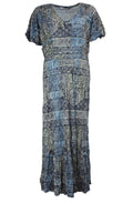 Patterned Crinkle Maxi Dress