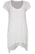 White Crushed Effect Tunic