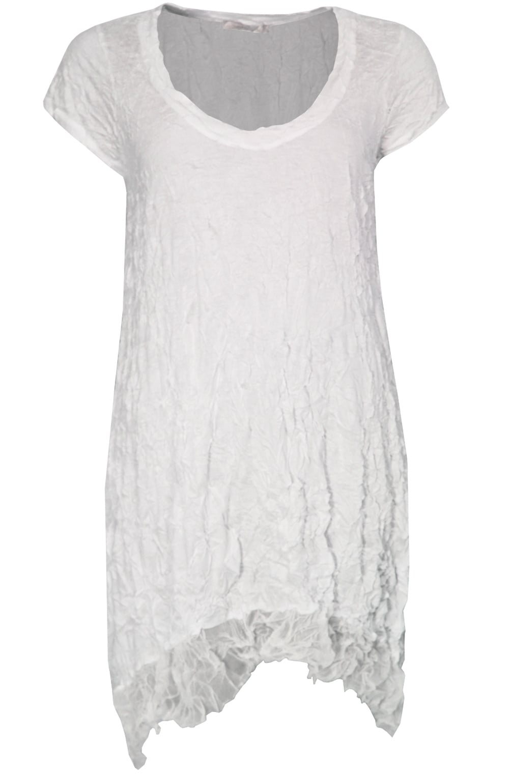 White Crushed Effect Tunic