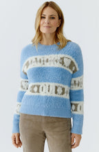 Light Blue and Khaki Fluffy J'Adore Oui Jumper