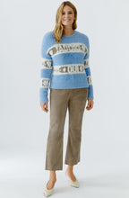 Light Blue and Khaki Fluffy J'Adore Oui Jumper