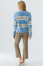 Light Blue and Khaki Fluffy J'Adore Oui Jumper