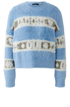 Light Blue and Khaki Fluffy J'Adore Oui Jumper