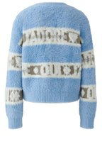 Light Blue and Khaki Fluffy J'Adore Oui Jumper