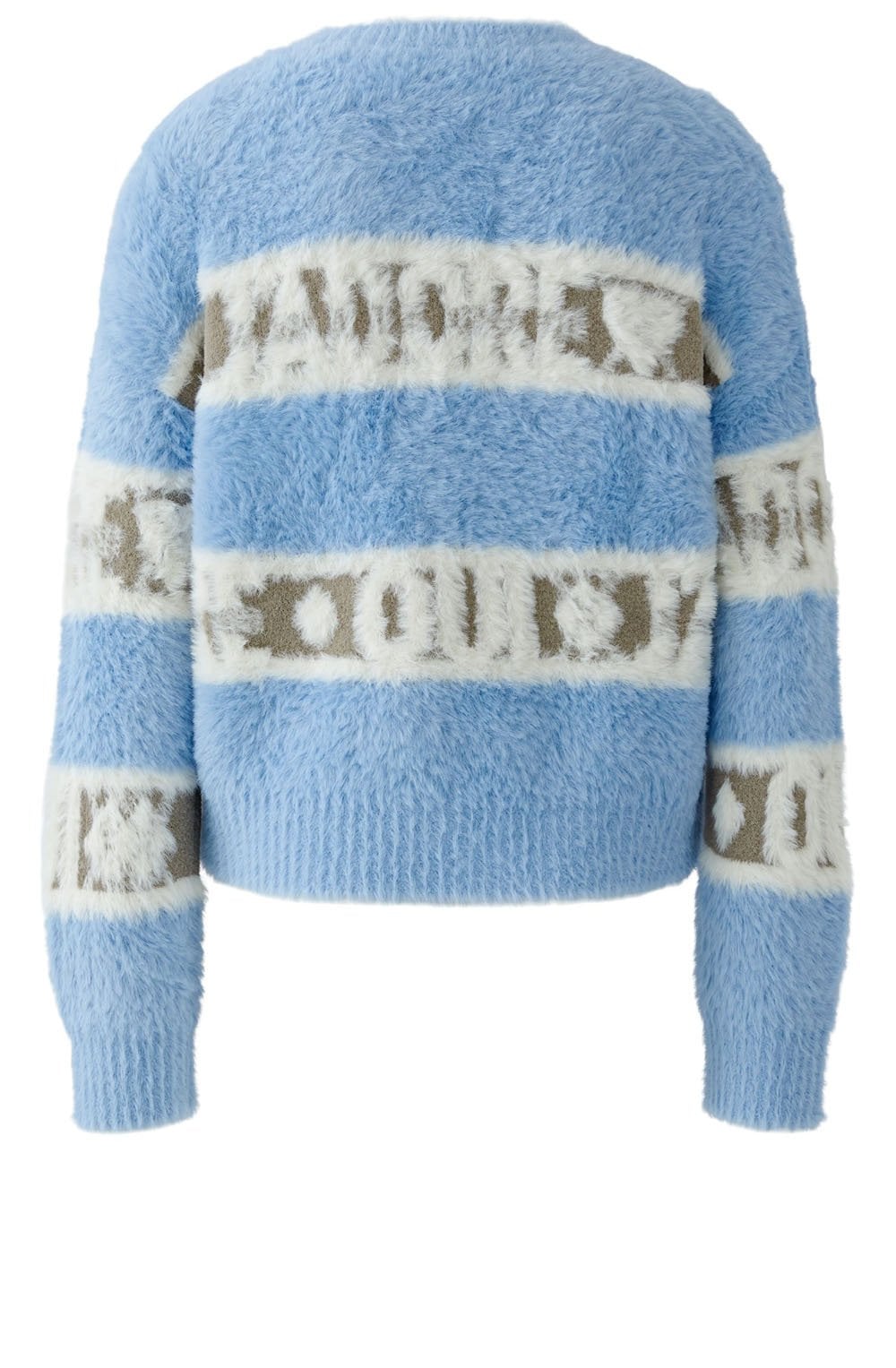 Light Blue and Khaki Fluffy J'Adore Oui Jumper