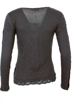 Long sleeve crinkle top Grey