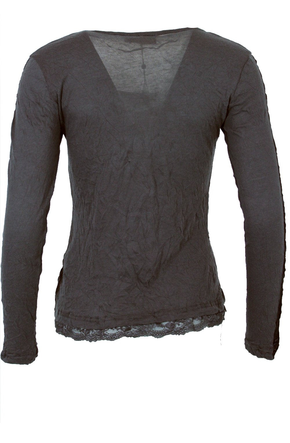 Long sleeve crinkle top Grey