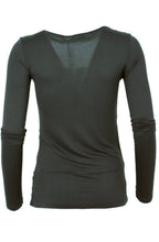 Long sleeve lace top graphite