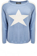 Baby Blue and Off White Star Design Jumper
