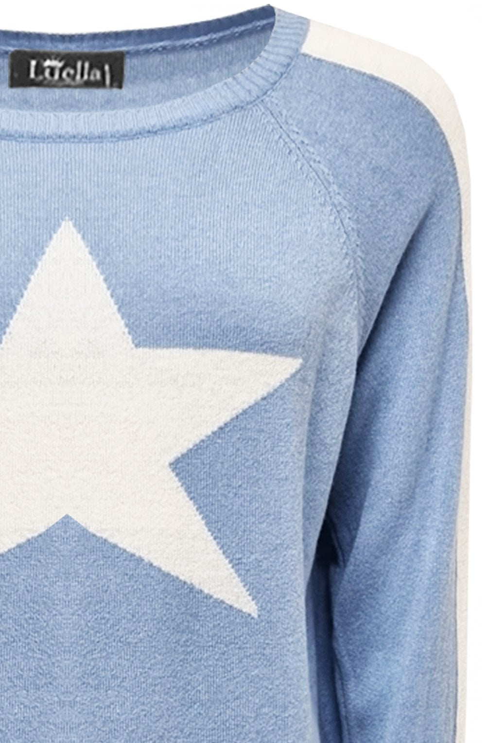 Baby Blue and Off White Star Design Jumper