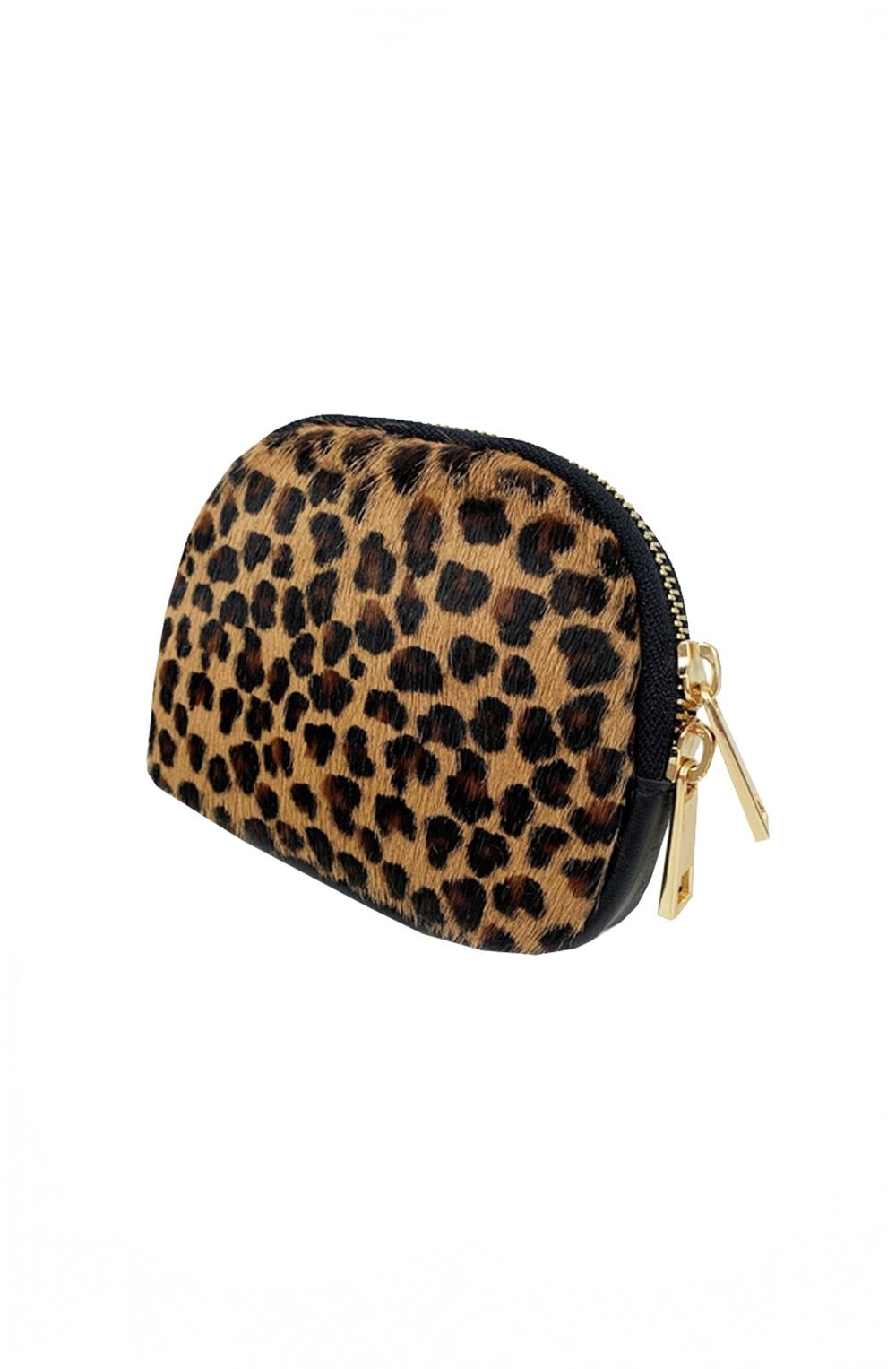 Brown Leopard Cowhide Purse