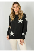 Charcoal Scattered Stars Cashmere Jumper