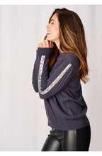 Charcoal Sparkle Sleeve Cashmere Jumper