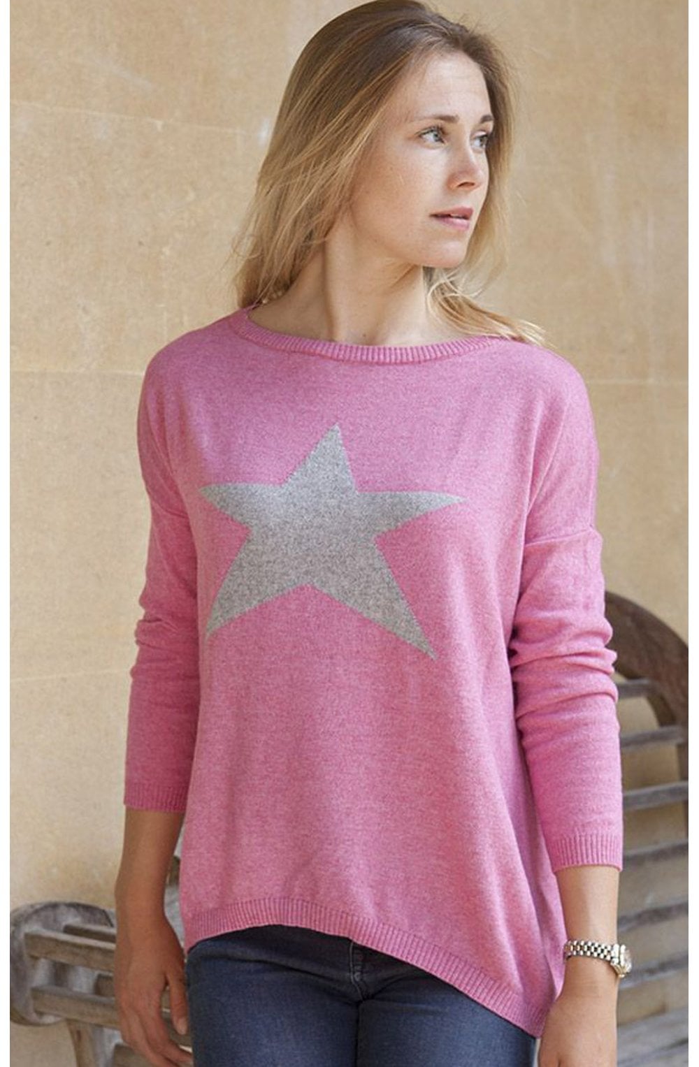 Fuchsia Star Design Jumper