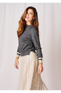 Gunmetal Sparkle Fine Knit Jumper